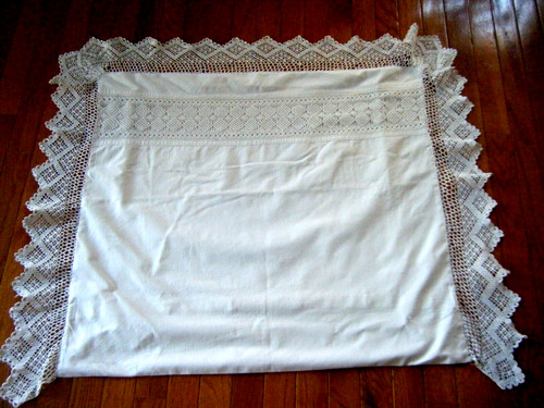 Antique victorian linen pillow - antique,