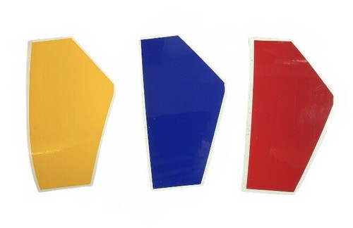 Vinyl grill stickers y - vinyl, r/b/y