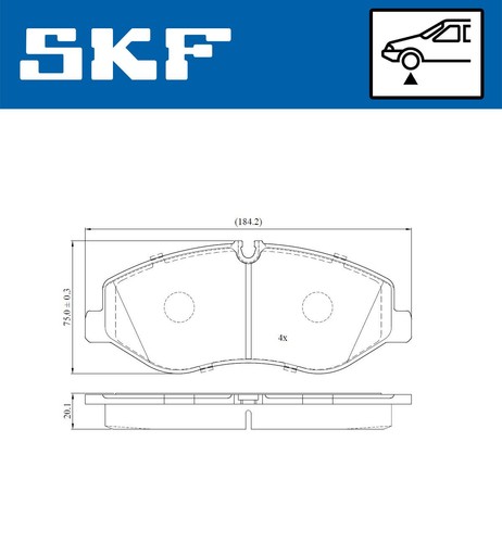 Brake pad set for - set,
