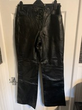 Ladies - Tyler - Black - Real Leather trousers - Size 12 - (LISTING ENDING SOON)