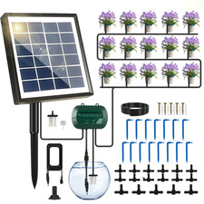 🔥 50FT Solar Automatic Drip Irrigation System Kit Plant Watering Timer Set Lawn