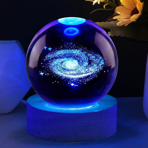 Galaxy crystal ball night - crystal,