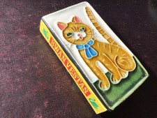 Vintage unusual Swan Vesta Ceramic Cat Match Box Holder