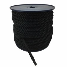 14mm Black 3 Strand Nylon Rope