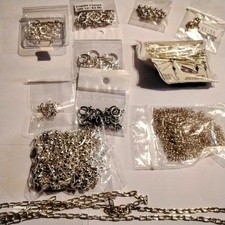 Silver Plated Findings Job Lot for Making Jewellery Mixed Lot