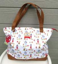 SANTORO GORJUSS TOADSTOOL LARGE SHOPPER ZIP TOP CANVAS SHOULDER TOTE BAG NEW TAG