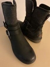 Ugg Women Black Leather Wool