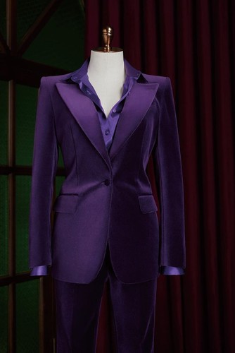 Purple velvet suit - velvet, for