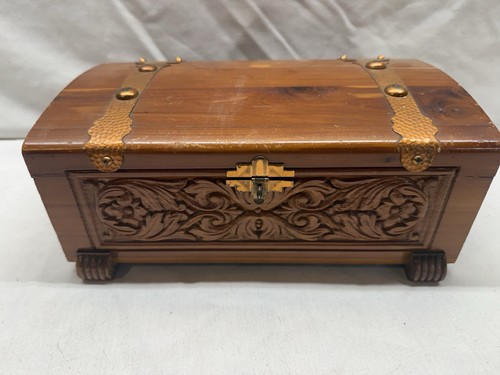 Hand carved wooden - hand, box