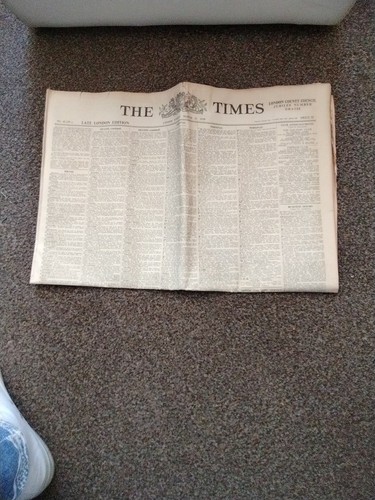 Historic newspaper the times - newspaper, "the