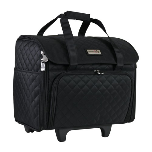 Rolling tote black quilted 2 - quilted,
