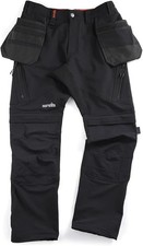 Scruffs Tech Holster Trousers, Work Utility Pants Black, 32R (T56042)