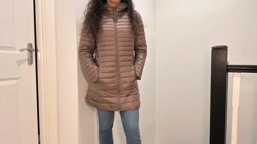 Beige down feathered - beige, jacket