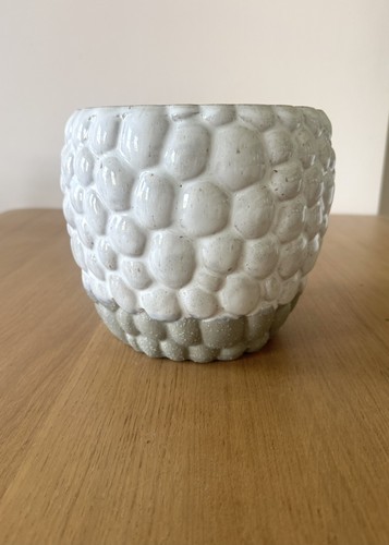 Ceramic clay pot large white - large,