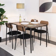 Hartpury 4 Seater Dining Set Natural Black | Space Saving | 110cm Table