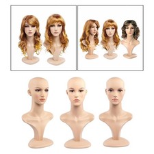 Female Mannequin Head Bust Wig Head Stand with Shoulder Professional Prop