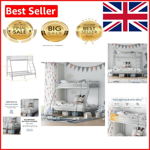 Modern white metal triple bunk - metal,