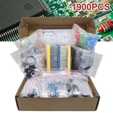 Electronic Component Kit Assortment Capacitors LEDs Transistors Resistors DC PCB