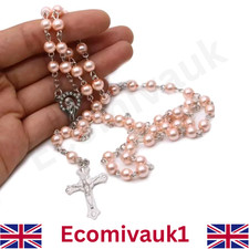 Rosary Beads Rosary Necklace First Holy Communion Catholic Prayer Beads Pearls