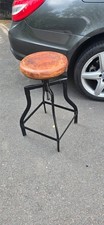 Revolving Leather Top Machinist Chair/Bar Stool