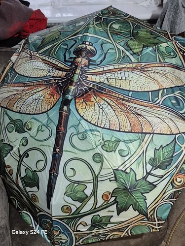 Beautiful green dragonfly - green,