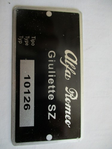 Nameplate alfa romeo plate - romeo, id-plate