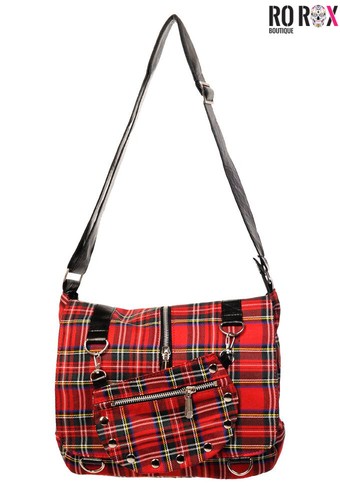 Banned tartan messenger bag - banned,