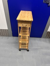 Slim 4-Tier Bamboo Kitchen Trolley with Drawer – Slightly Used, Great Condition
