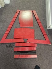 Red Trip Trap Stokke Chair. For spare parts-1 screw/nut missing. Wood # on 1 bit