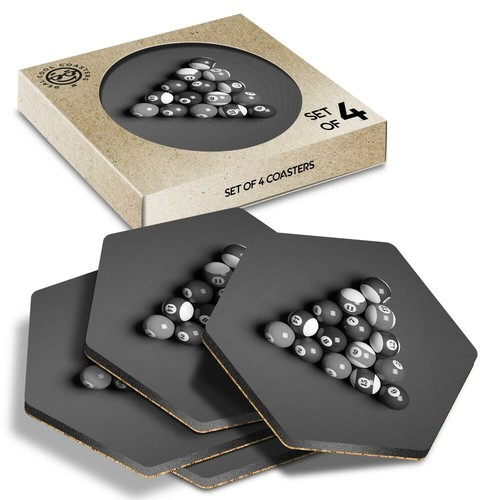 Hexagon coasters bw - x,