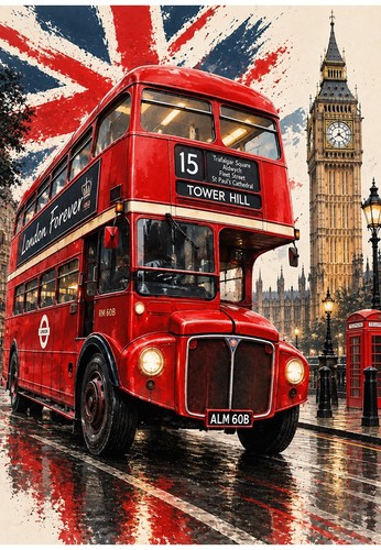 London routemaster bus poster - routemaster,