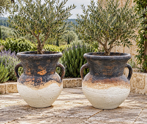 Set large terracotta urn - of,