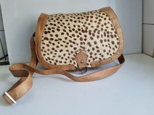 JONES BOOTMAKER DESIGNER WOMENS TAN BEIGE LEATHER CROSSBODY SATCHEL HANDBAG