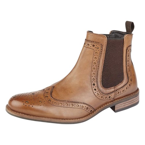 Mens tan leather chelsea - tan,