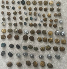 103 Vintage Military Crest Buttons Assorted Metal WW1 WW2 Etc Job Lot Bundle
