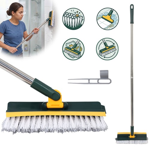 Floor scrub brush with handle - with,
