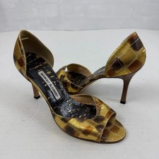 Manolo Blahnik Metallic Gold