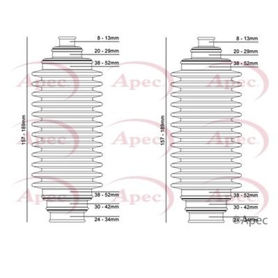 Steering rack boot kit - boot, apec