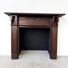 Reclaimed antique Edwardian mahogany fireplace surround circa 1910.