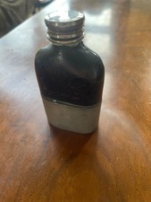 vintage  hip flask with glass