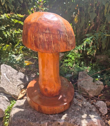 Large solid wood mushroom - large,