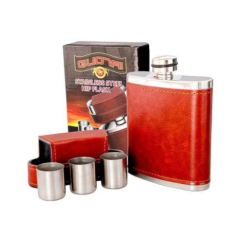 8oz stainless steel hip flask - 8oz,