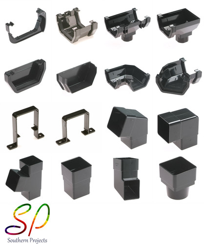 Black square gutter - black,