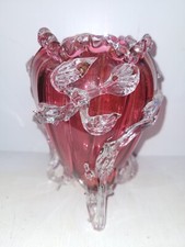 Victorian cranberry glass vase - victorian,