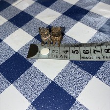 Antique Cold Painted Bronze Kitten And Dog