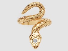 18K Gold Snake Ring For Men