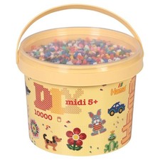 Hama Beads 10,000pc Bucket Set with 2 coloured pegboards
