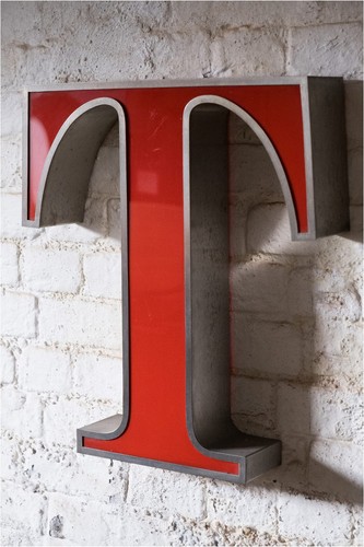 Vintage metal red - metal, perspex