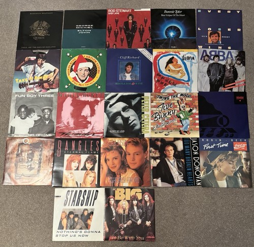 Vintage vinyl record singles - vinyl,