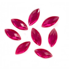 50 x Acrylic Flat Back Horse Eye Navette Shape, EIMASS® Acrylic Rhinestones Gems